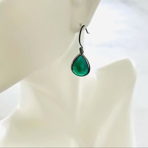 BNWT Adornia Green Onyx Drop Earrings